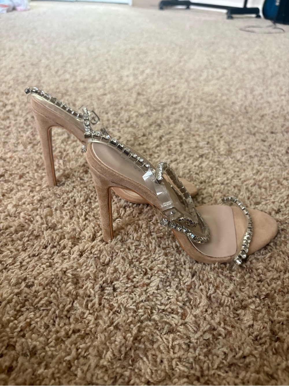 Rhinestone Nude High Heel Sandals